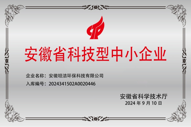 和田安徽科技型中小企业证书